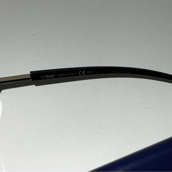 Authentic Fendi 56mm Round Sunglasses - Black W/ Grey Blue Shades - New W/ Case